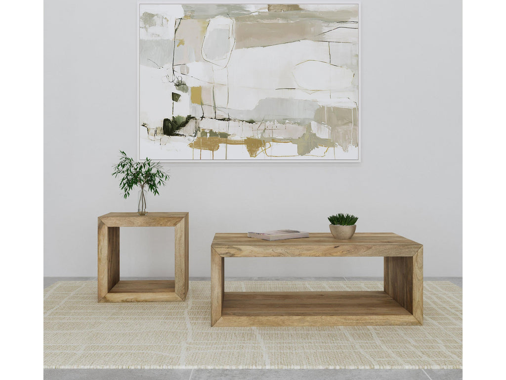 Benton Rectangular Solid Wood Coffee Table Natural