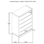 Leandro 5-drawer Bedroom Chest of Drawers Burnished Black