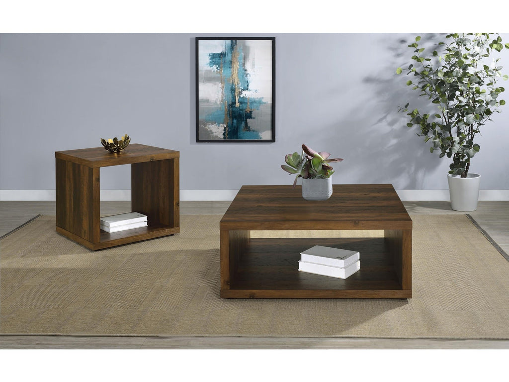 Frisco Square Engineered Wood Coffee Table Dark Pine