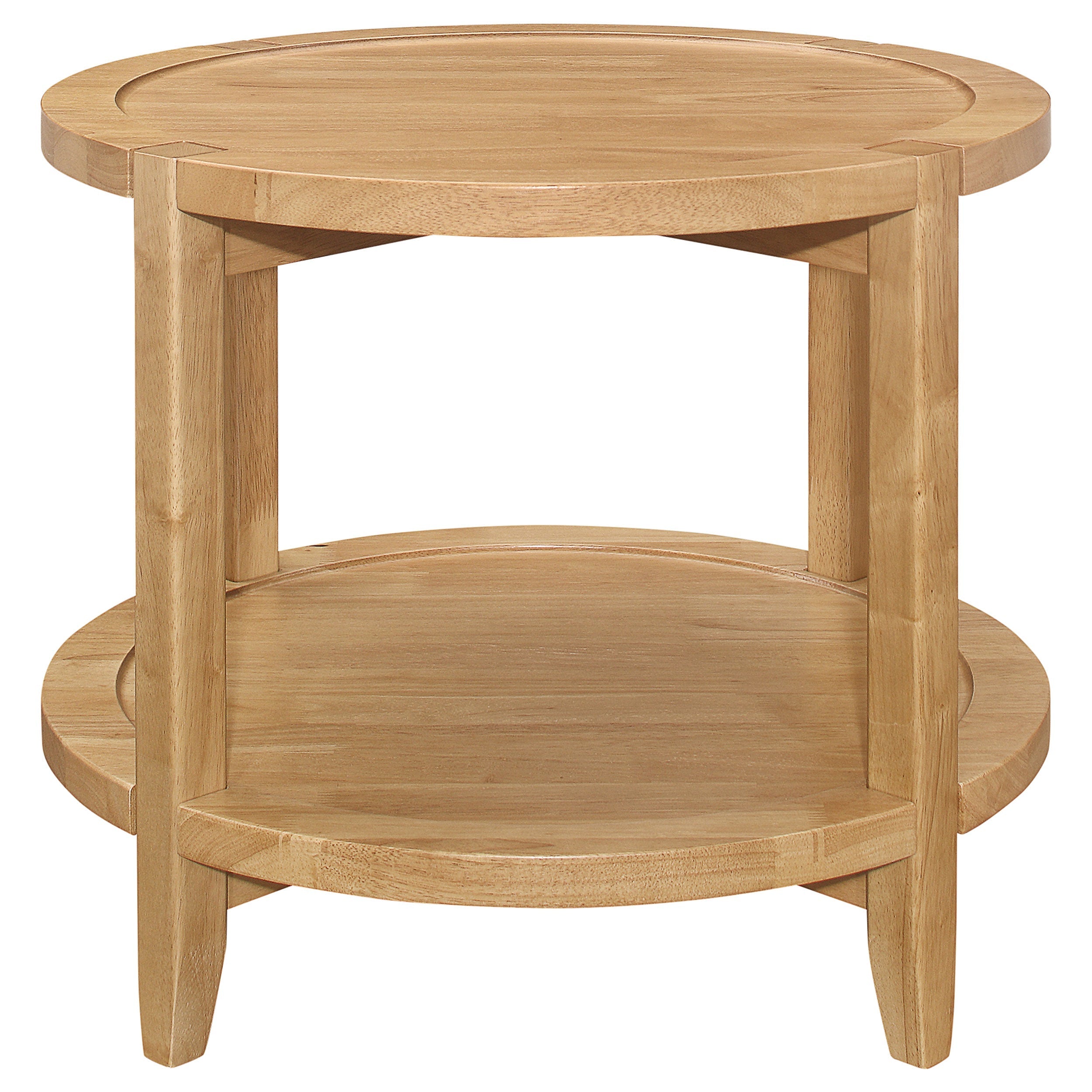 Camillo Round Solid Wood Side End Table Maple Brown