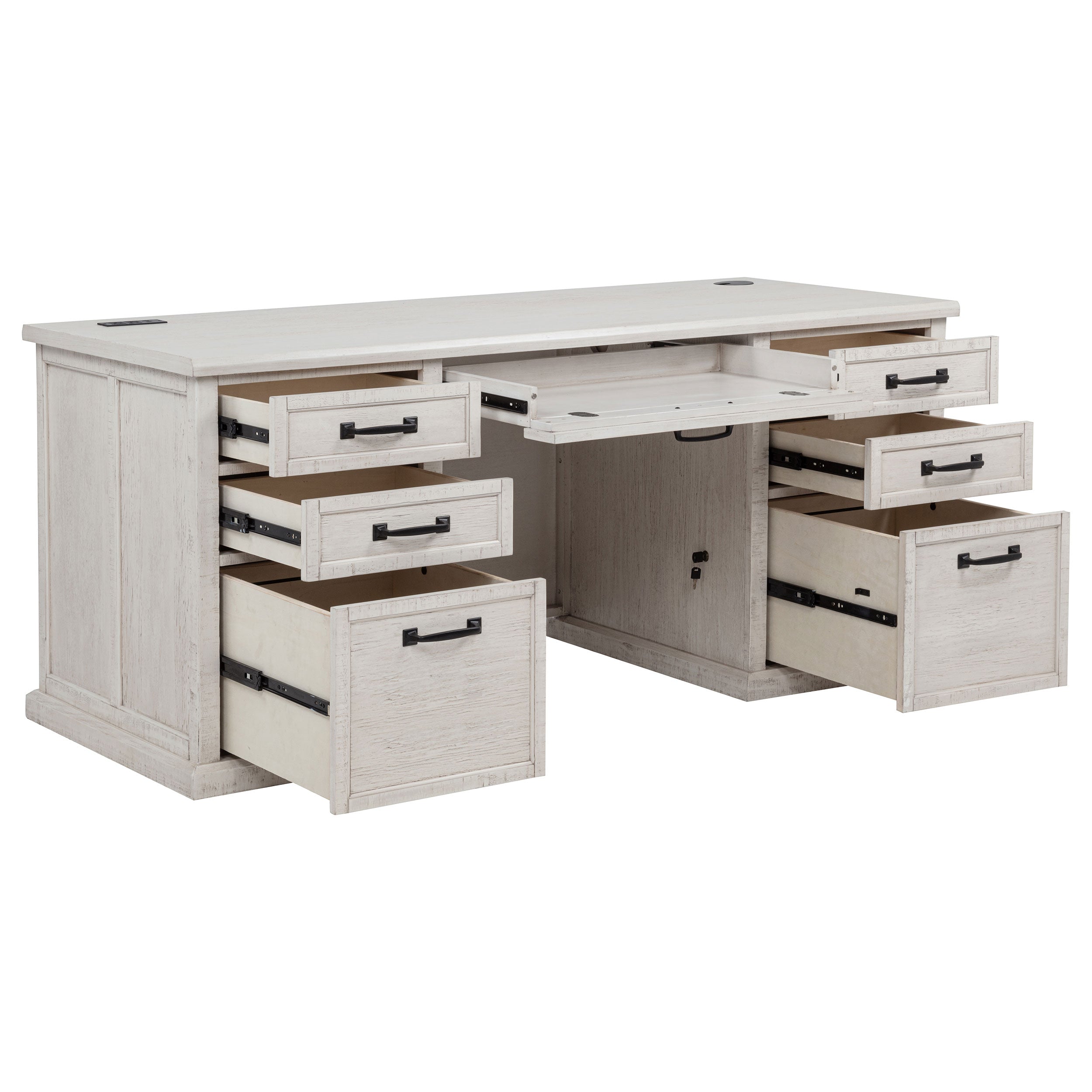 Altidore Distressed Inch Drawer Executive Home Office Desk