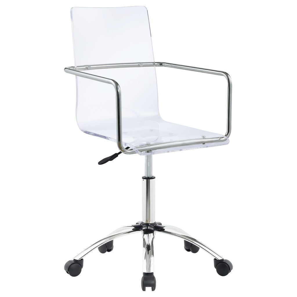 Amaturo Clear & Chrome Office Chair w/ Casters