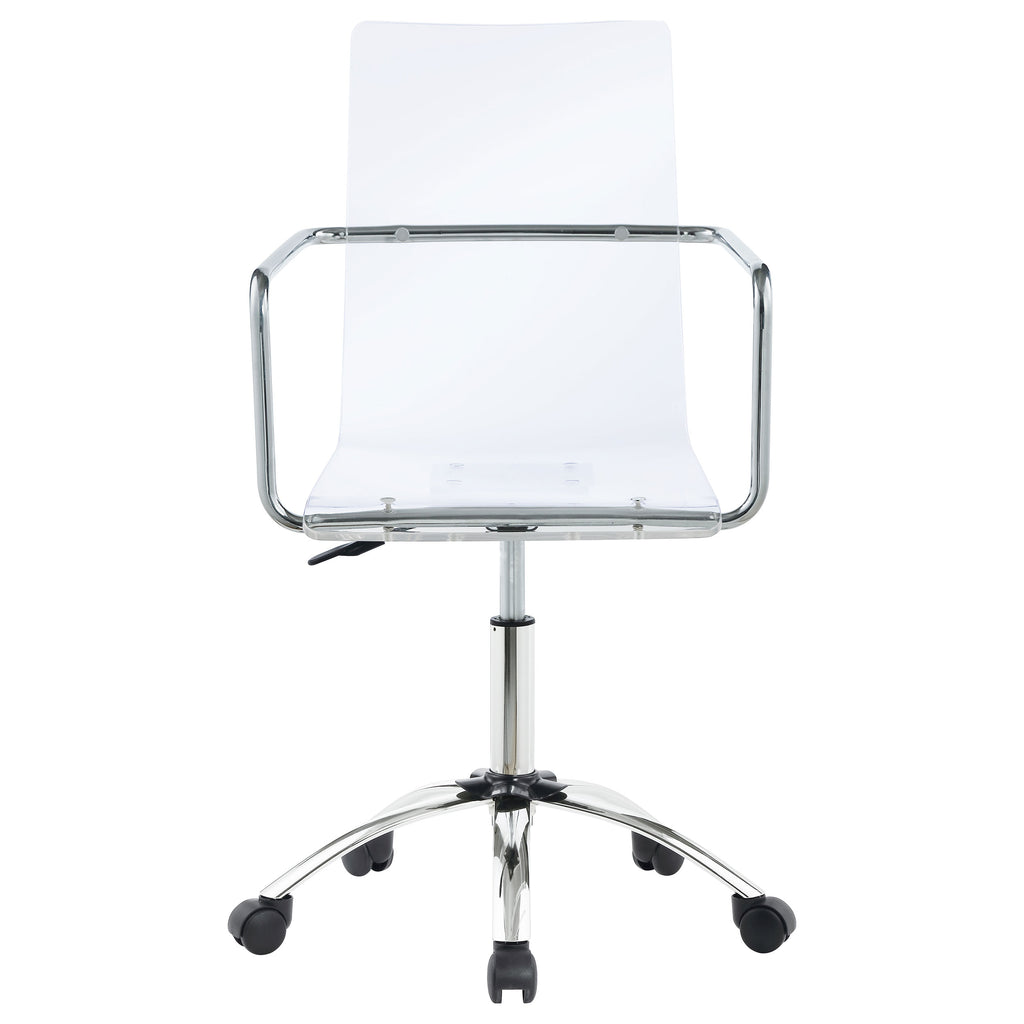 Amaturo Clear & Chrome Office Chair w/ Casters
