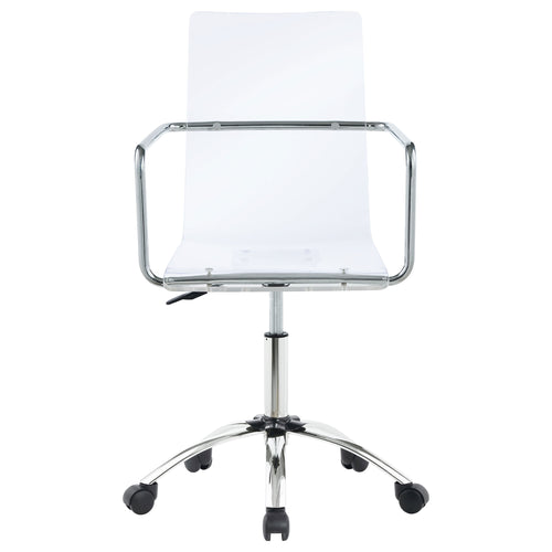 Amaturo Clear & Chrome Office Chair w/ Casters