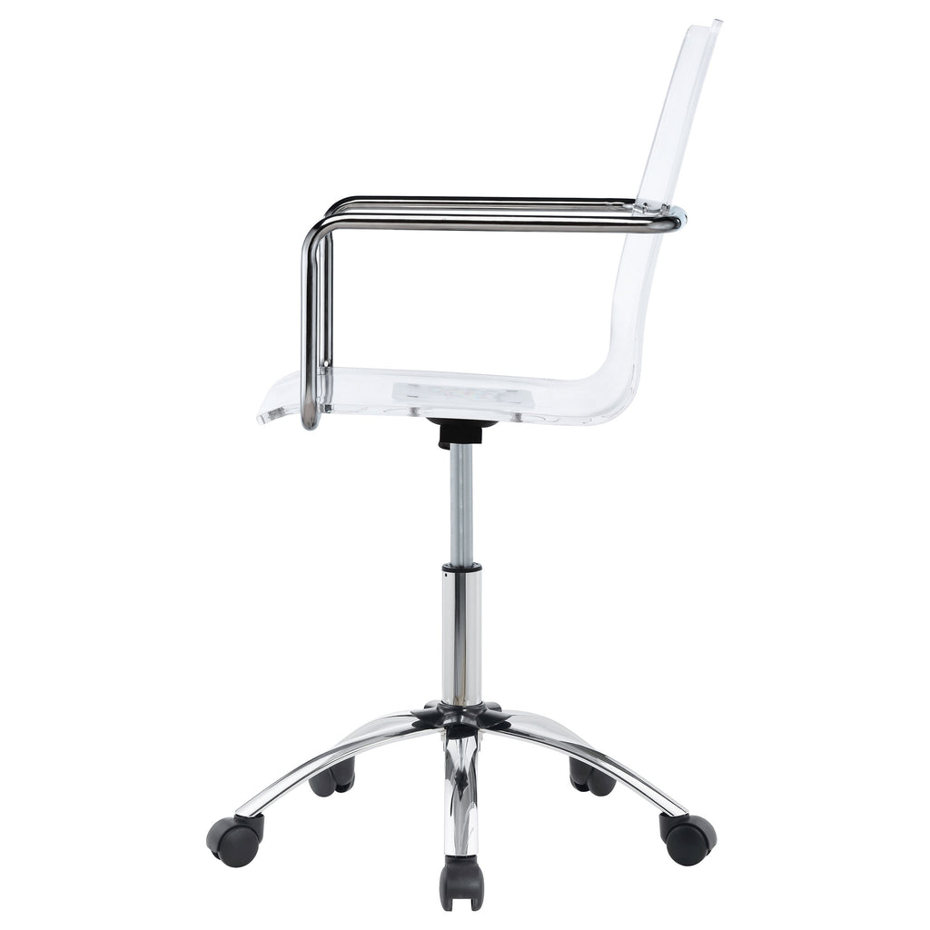 Amaturo Clear & Chrome Office Chair w/ Casters