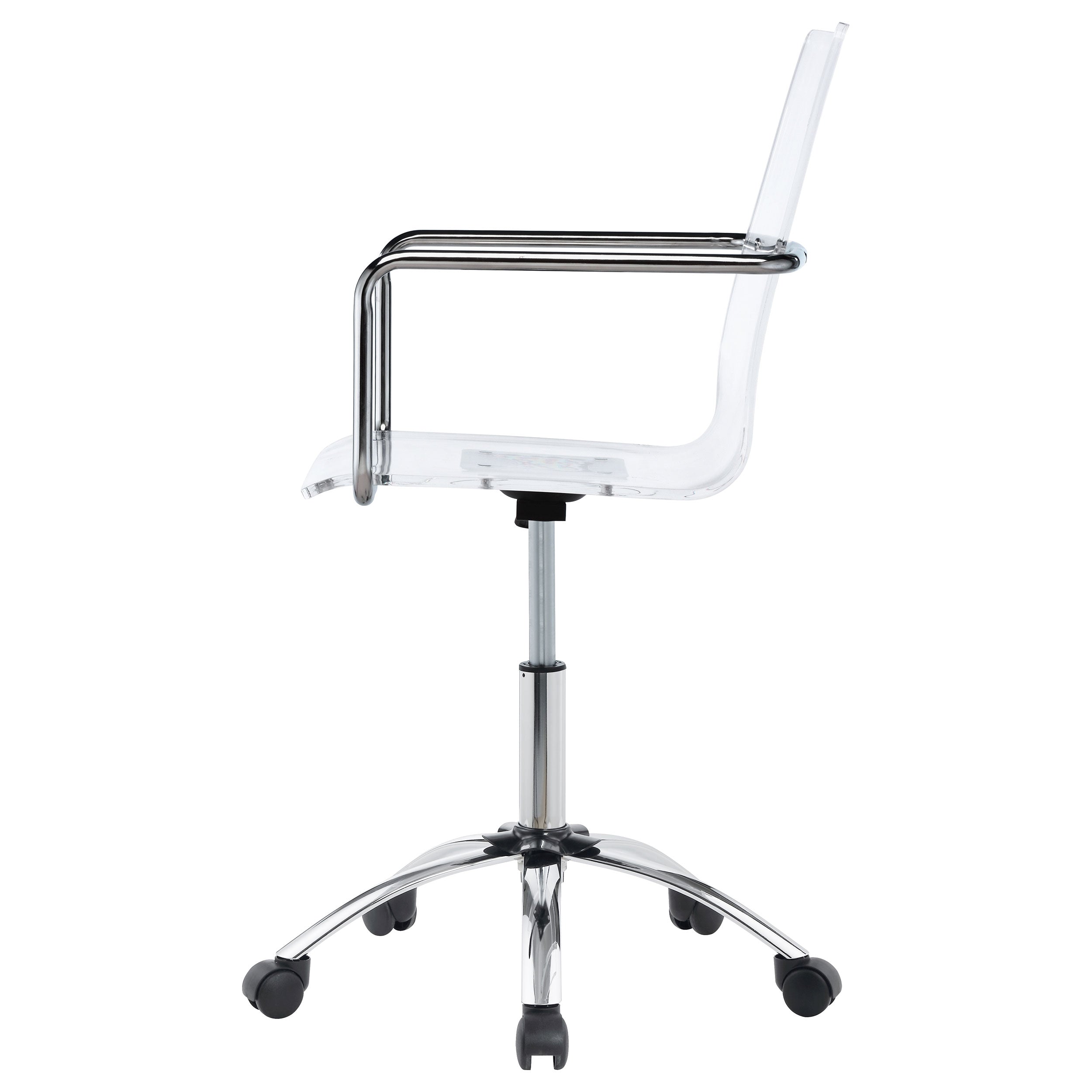 Amaturo Clear & Chrome Office Chair w/ Casters