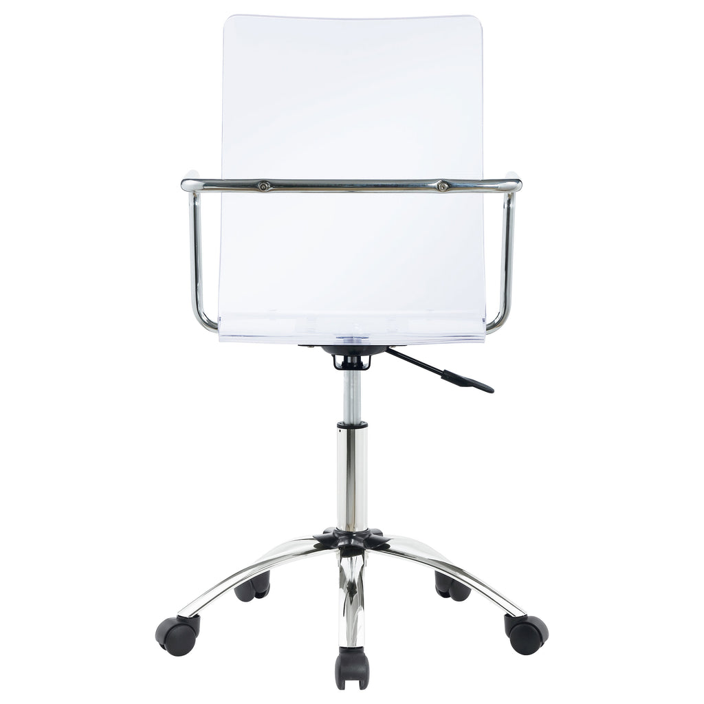 Amaturo Clear & Chrome Office Chair w/ Casters
