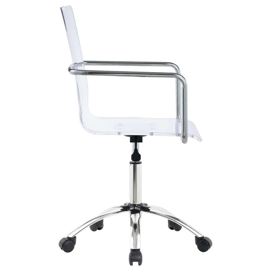 Amaturo Clear & Chrome Office Chair w/ Casters