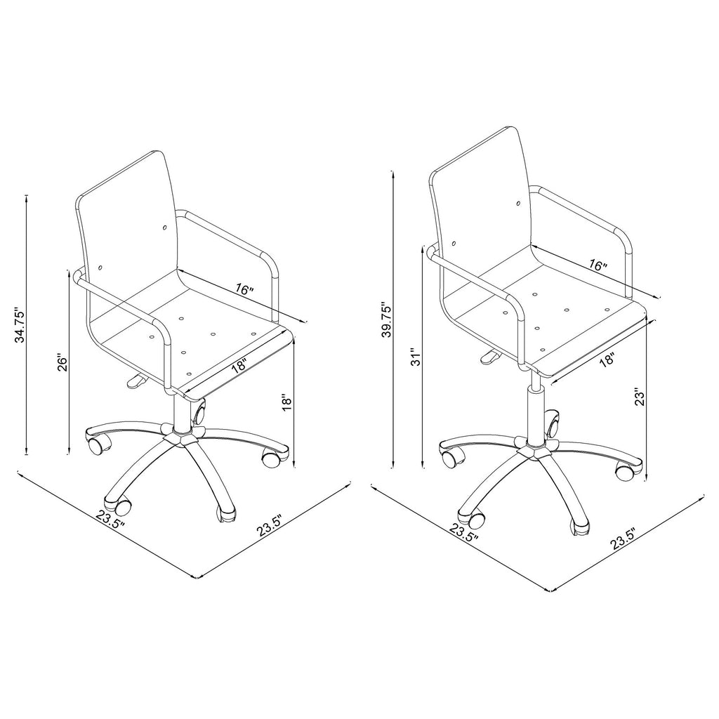 Amaturo Clear & Chrome Office Chair w/ Casters
