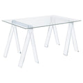 Amaturo 59-inch Glass Top Acrylic Writing Desk Clear - 801535