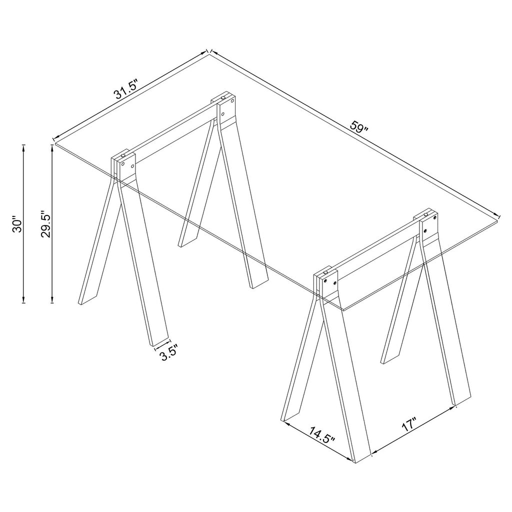 Amaturo Clear Acrylic Writing Desk