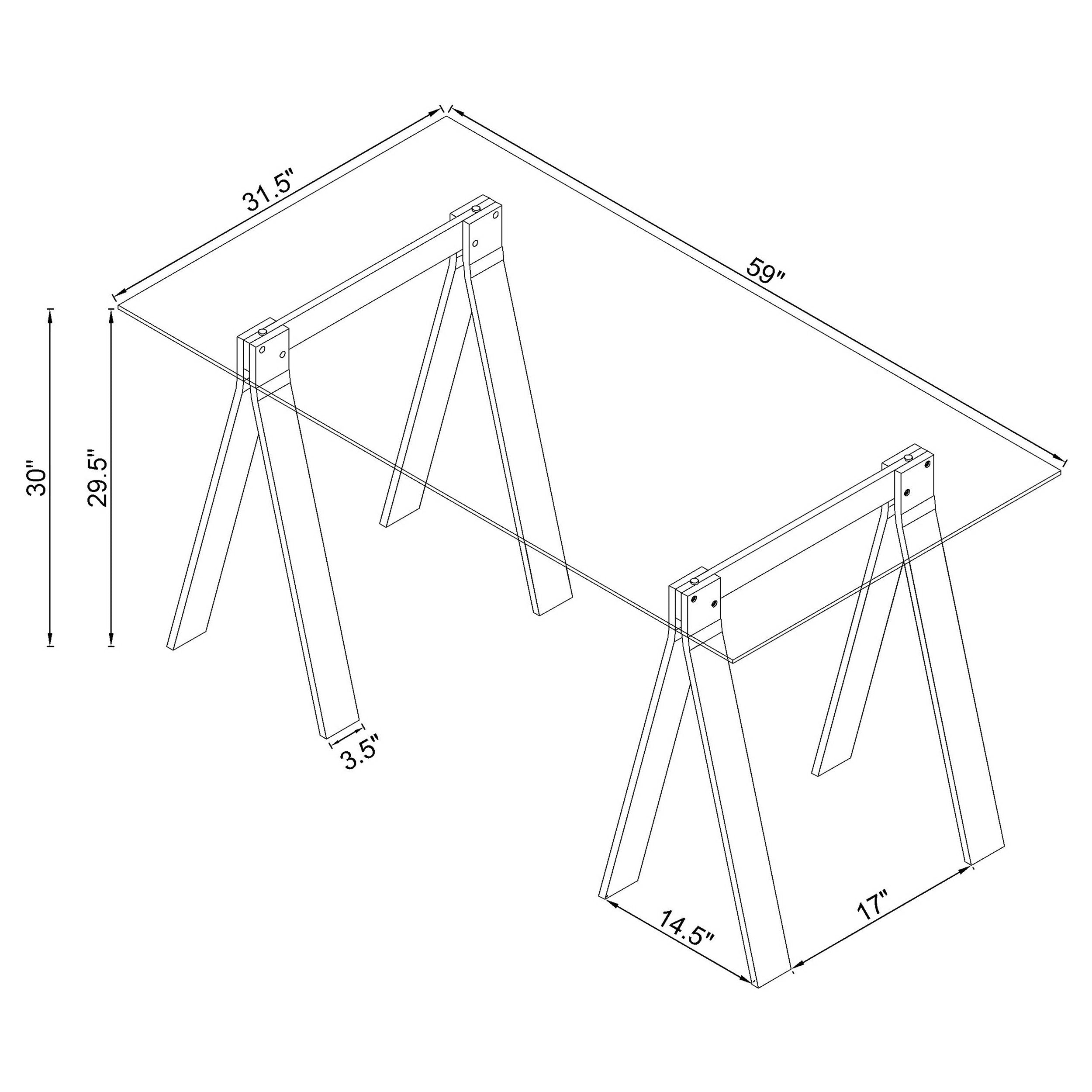 Amaturo Clear Acrylic Writing Desk