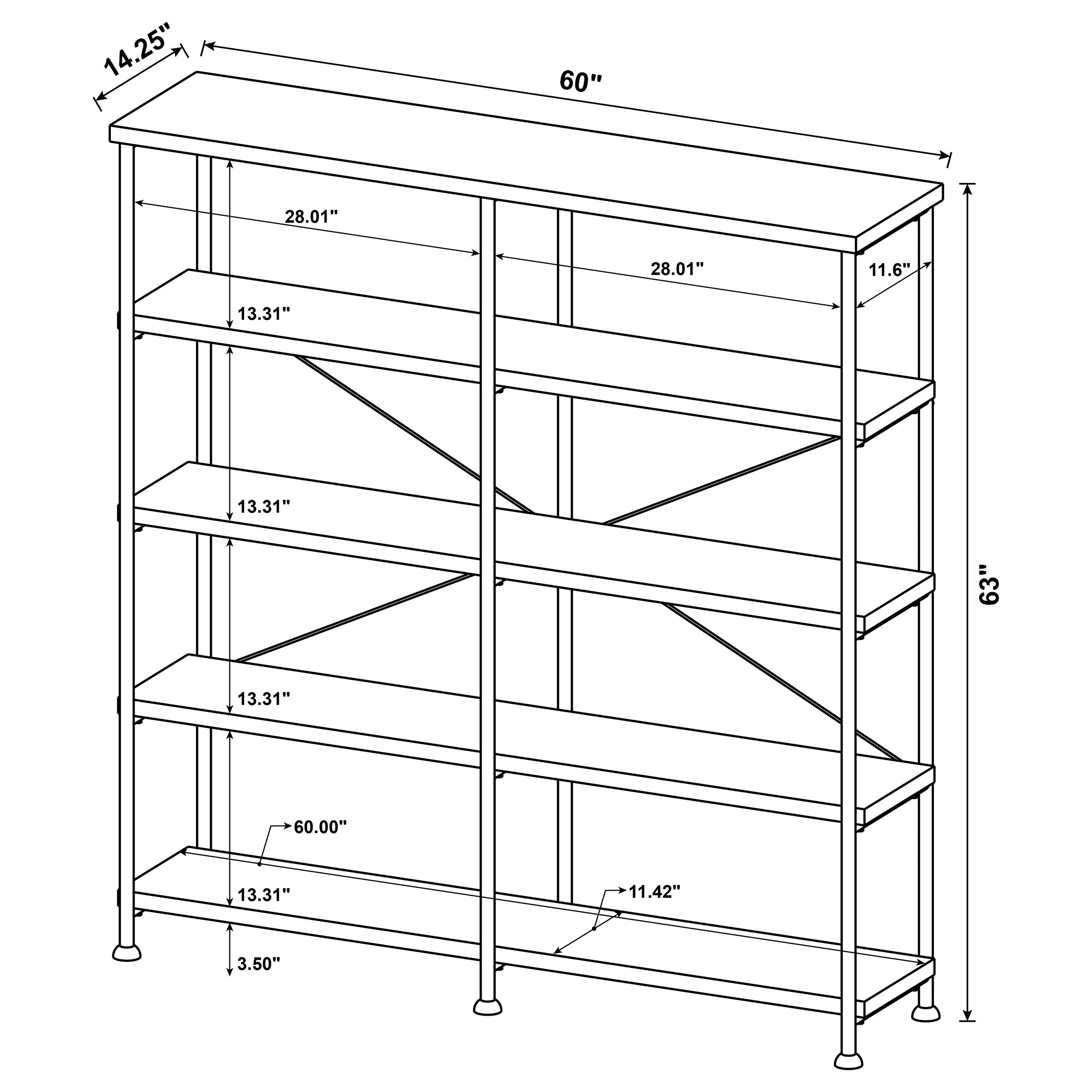 Analiese Antique Nutmeg DoubleWide Bookcase