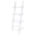 Amaturo 72-inch 4-shelf Acrylic Ladder Bookshelf Clear - 801553