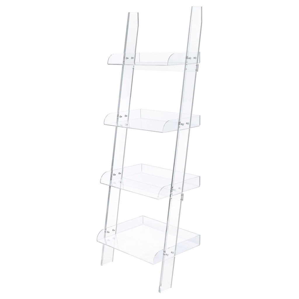Amaturo Clear Acrylic Ladder Bookcase