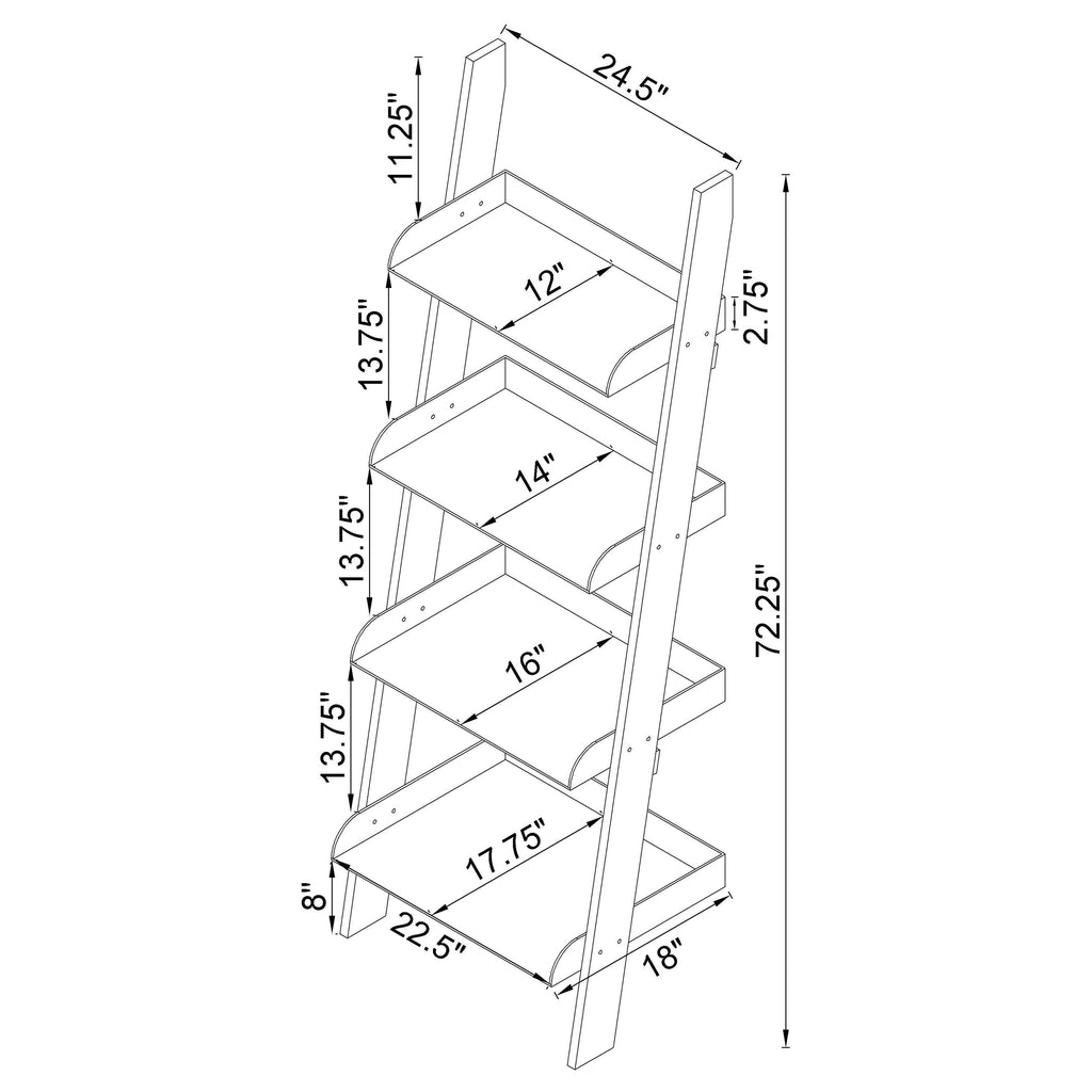 Amaturo Clear Acrylic Ladder Bookcase