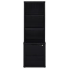Westpark 3-shelf Bookcase USB and Lockable Drawer Black