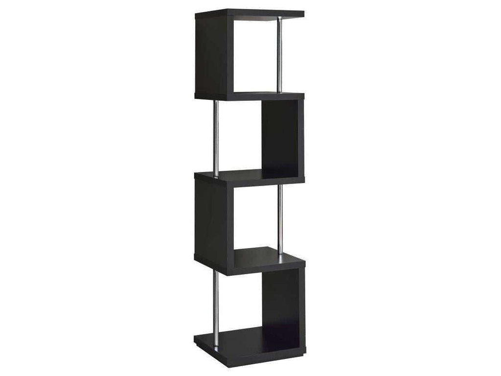 Baxter 67-inch 4-shelf Bookshelf White and Chrome