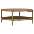 Arini Round Coffee Table With Storage Shelf Sand Wash