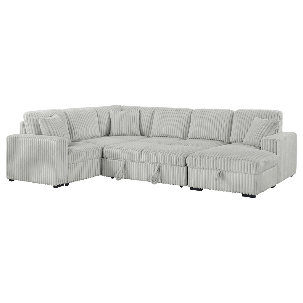 Devonshire Sleeper Sectional Sofa Storage Chaise Camel
