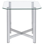 Cronin Rectangular Tempered Glass Top Cocktail Coffee Table Chrome