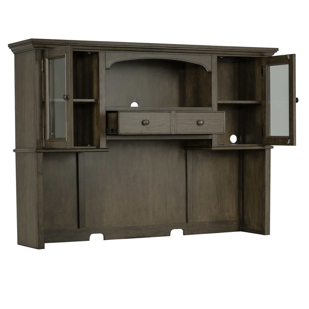 Hartshill 66-inch 5-drawer Credenza with Hutch Burnished Oak