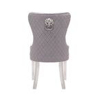 Galaxy Home Simba Stainless Steel Legs Dining Chair (Set of 2) in Grey