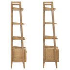 Fabian 2-piece 3-shelf Bookshelf with Drawer Distressed Light Brown