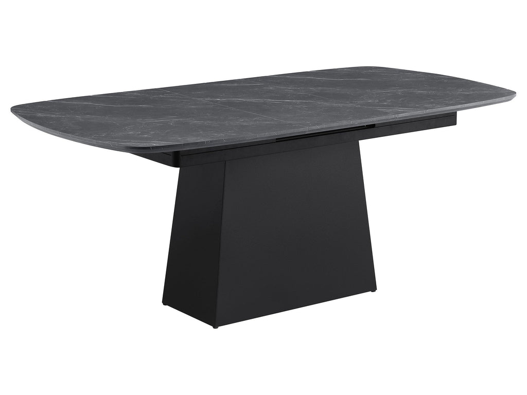 Potero 73-inch Faux Marble Extension Leaf Dining Table Black