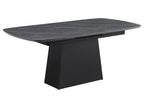 Potero 73-inch Faux Marble Extension Leaf Dining Table Black