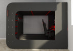 ESF Furniture - Gamer Bed 90x200 in Red & Black - GAMERBEDRED90x200