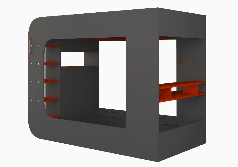 ESF Furniture - Gamer Bed 120x200 in Red & Black - GAMERBEDRED120x200