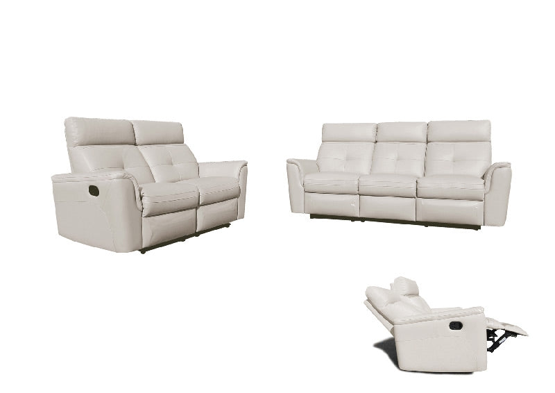 ESF Furniture - 8501 - 3 Piece Recliner Living Room Set in White - 8501-SLC