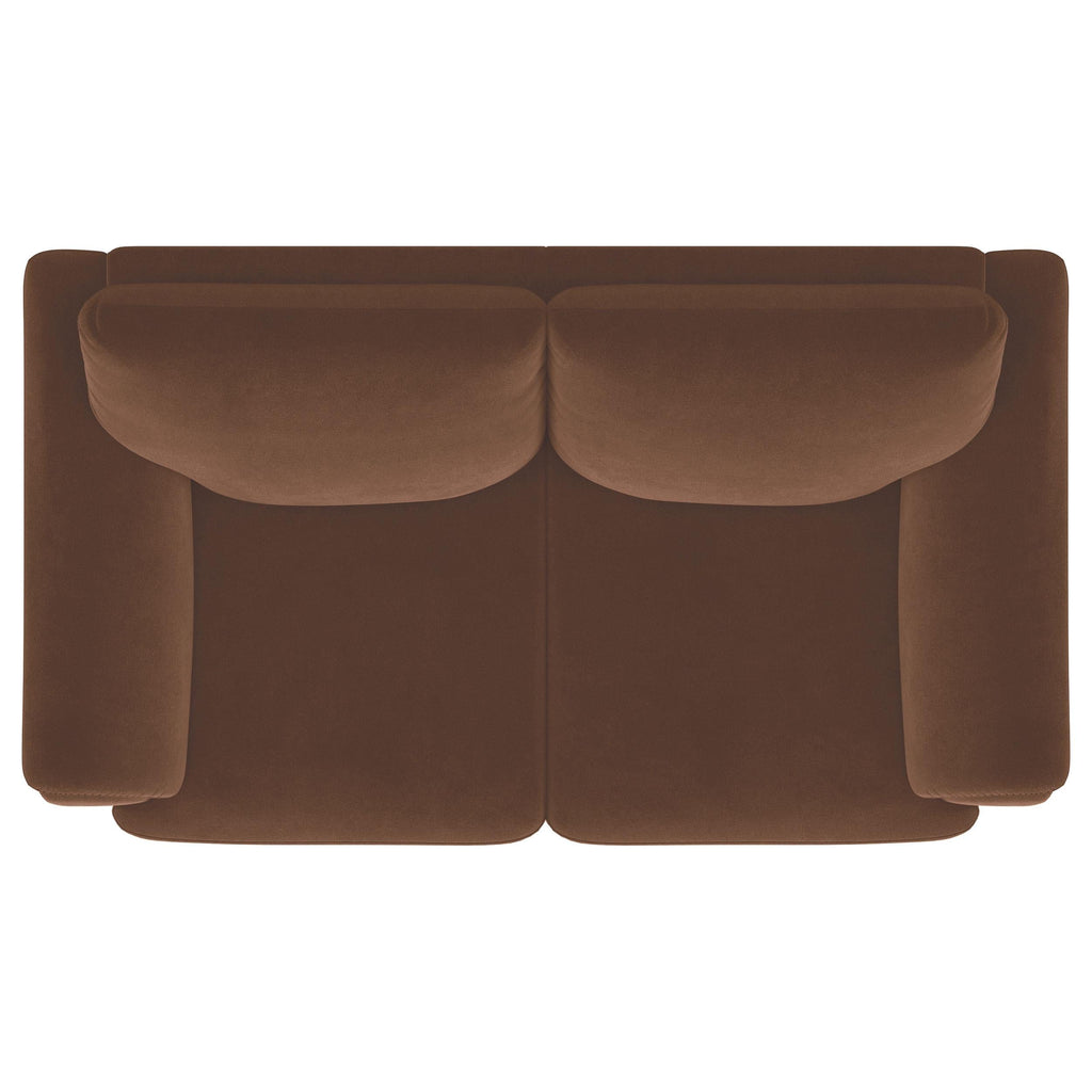 Selma Velvet Upholstered Crescent Arm Loveseat Rust