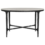 Hermas Round Genuine Marble Top Metal Coffee Table White