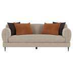 Jade Chenille Upholstered Sculpted Track Arm Sofa Latte
