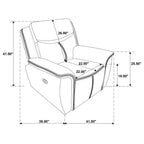 Sloane Upholstered Padded Arm Recliner Chair Blue
