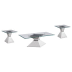 Jenny Glass Top Stainless Steel Coffee Table Chrome