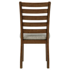 Atwood Wood Dining Side Chair Upholstered Seat Warm Brown