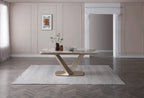 ESF Furniture - 93 Dining Table w/ Extension in Golden Champagne - 93DININGTABLE