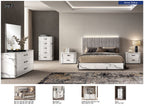 ESF Furniture - Anna Queen Size Bed in White-Grey - ANNASTATUSQS