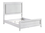 Marielle Eastern King Upholstered Panel Bed Distressed White