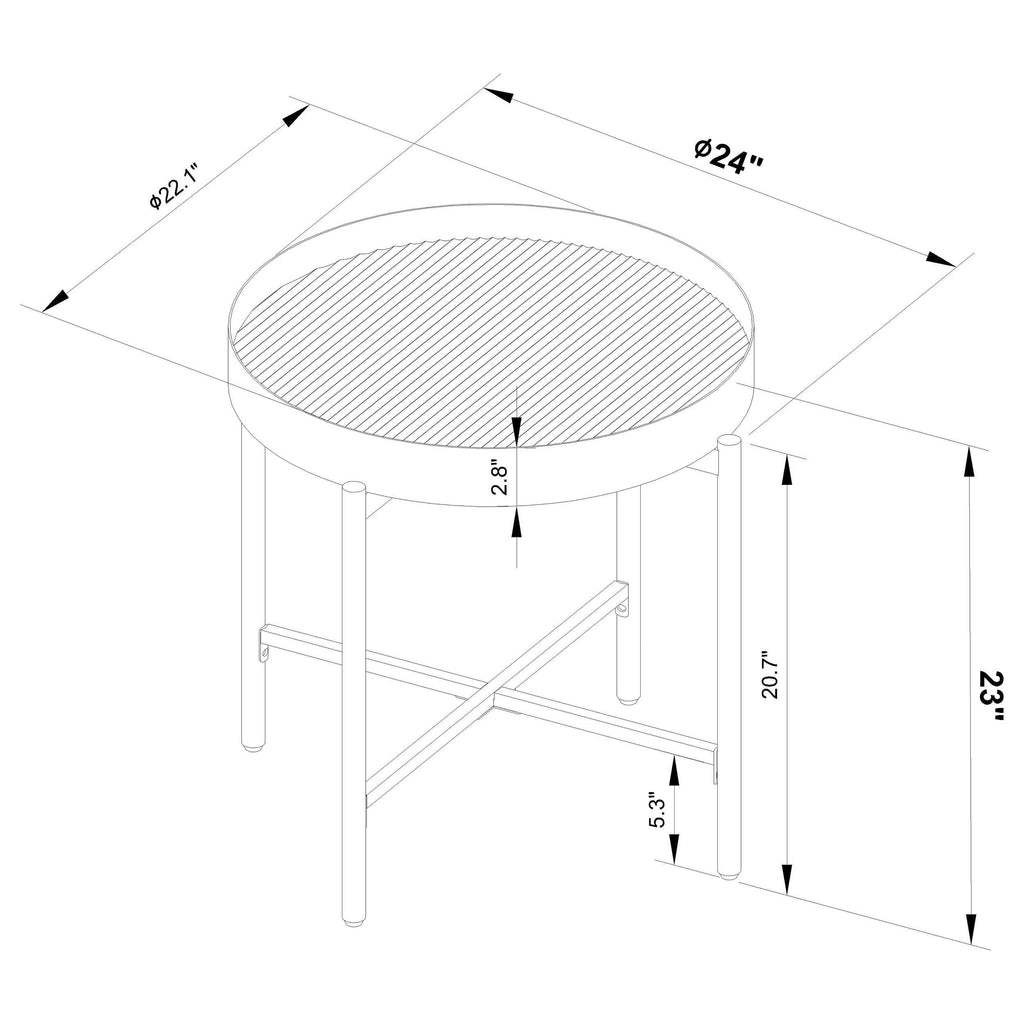 Ozella Round Coffee Table with Hidden Storage Sandy Black