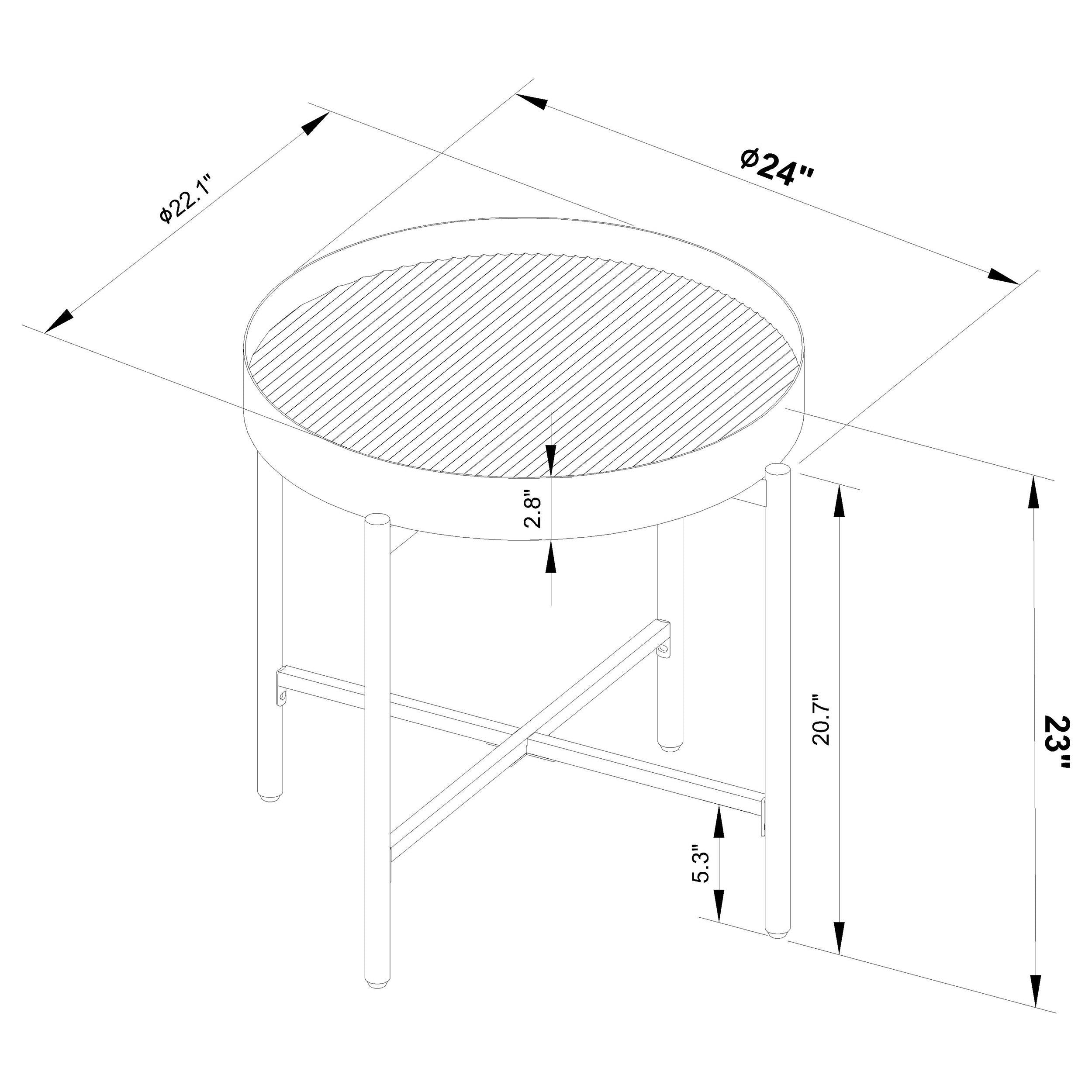 Ozella Round Coffee Table with Hidden Storage Sandy Black
