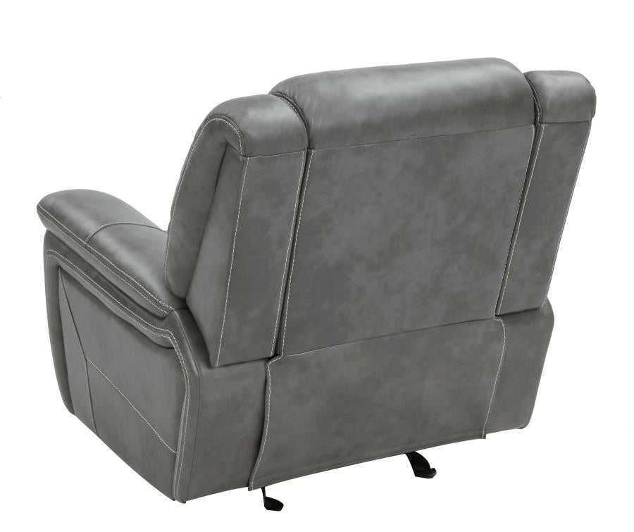 Conrad 3-piece Upholstered Padded Arm Motion Sofa Set Grey