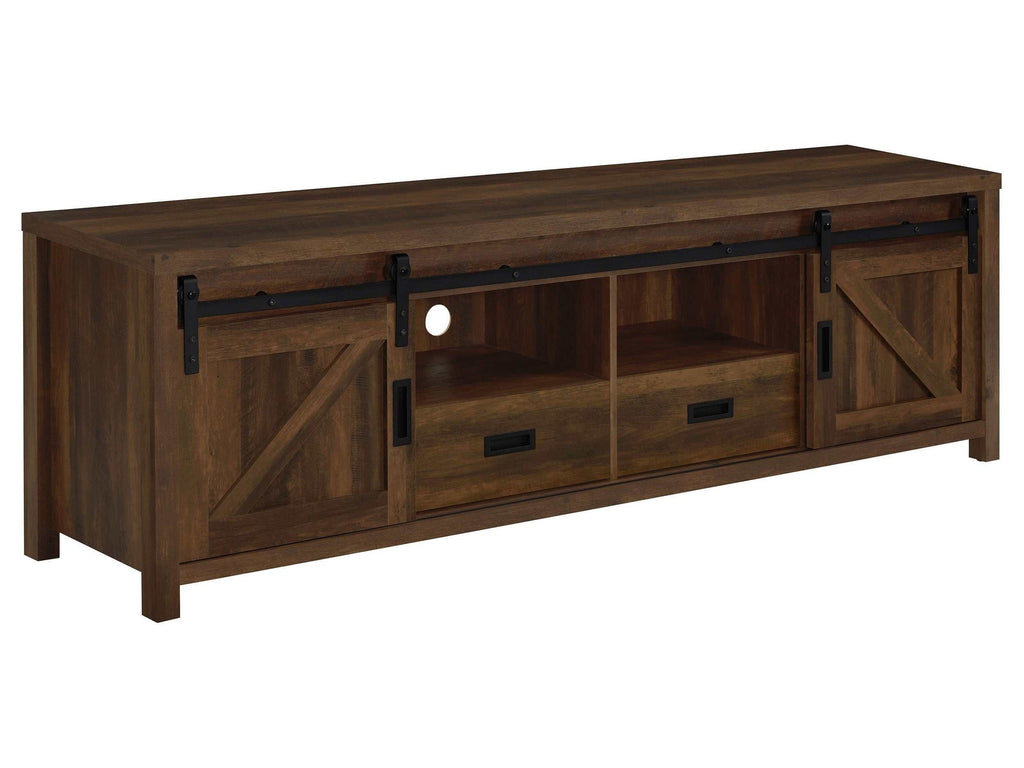 Madra 2-door Engineered Wood 79-inch TV Stand Distressed Pine