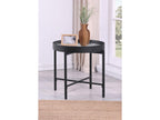 Ozella Round End Side Table with Recessed Top Sandy Black