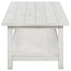 Payne Wood Coffee Table with Shelf Distressed Brown