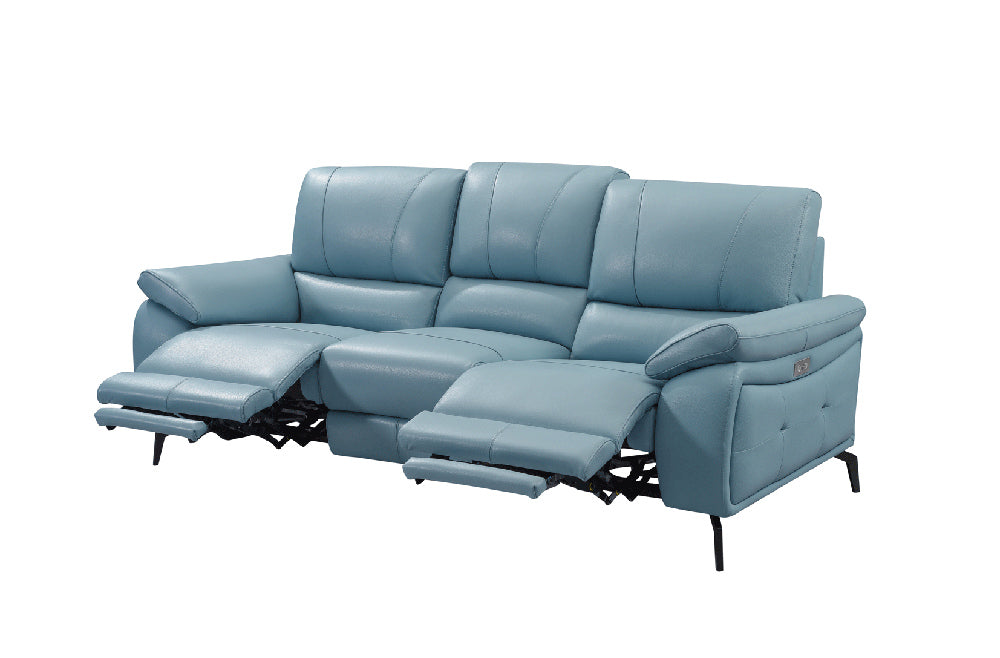 ESF Furniture - 2934 Sofa w/ 2 Electric Recliner in Blue - 29343BLUE