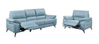 ESF Furniture - 2934 Sofa w/ 2 Electric Recliner in Blue - 29343BLUE